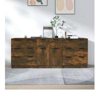 vidaXL Buffets 3 pièces 3115801 – Bois d'ingénierie, chêne fumé, marron