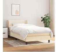 vidaXL Lit boxspring 3126058 avec matelas tissu beige 90x200 cm