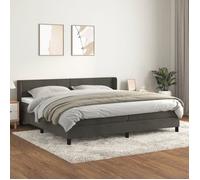 vidaXL Lit à sommier tapissier avec matelas Velours gris foncé 200x200 cm
