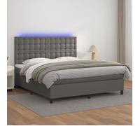 3141468 vidaXL Lit à sommier tapissier avec matelas Gris foncé 100x200 cm