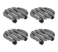 3143924 vidaXL Chariots à plantes 4 pcs Gris Ø30x7,5 cm WPC Gris G