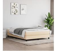 3144074 vidaXL Lit à sommier tapissier avec matelas Crème 140x190 cm Tissu