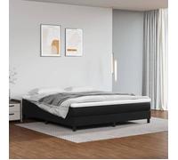 vidaXL Lit à sommier tapissier 3144267 – Similicuir Noir avec matelas 160x200 cm
