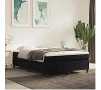 vidaXL Lit à sommier tapissier avec matelas 3144677 Velours noir 140x190 cm