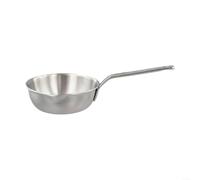 316 Poêle à œufs en acier inoxydable pour mini poêle à frire avec bec verseur, petite poêle à omelette pour gaz et induction, fond multicouche, argent, S-M-L, pour œufs et sauces pour mini (S)