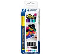 Staedtler Marqueur permanent Lumocolor 317 Pointe moyenne 1 mm Assortis Étui de 6