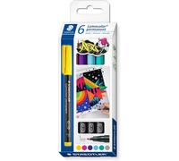 [318 C6] STAEDTLER Marqueur permanent 318F Lumocolor, étui de 6