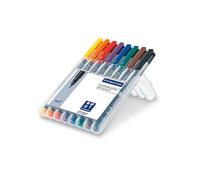 Staedtler Stylo feutre permanent Lumocolor 'dry safe' 0,6 mm - Pochette de 8 couleurs assorties