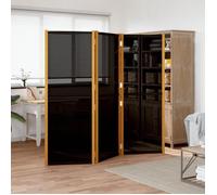 319179 vidaXL Cloison de séparation 3 panneaux Noir 210x180 cm
