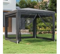 vidaXL Tente de réception 3x3 m Anthracite avec 4 parois latérales en maille HDPE