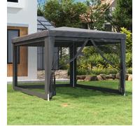 vidaXL Tente de réception avec 4 parois latérales en maille Anthracite 3x4 m HDPE