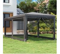 vidaXL Tente de réception 3x6 m HDPE – 6 parois latérales en maille anthracite