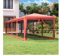 vidaXL Tente de réception 319250 – 10 parois latérales en maille rouge 3x12 m HDPE