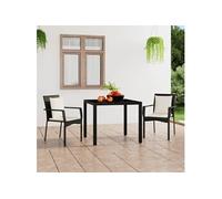 vidaXL Chaises de jardin avec coussins 2 pcs. Poly rotin noir