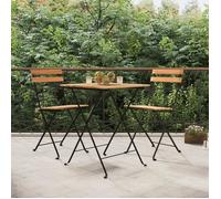 vidaXL Chaises de bistrot pliantes 2 pcs. Bois massif teck et acier