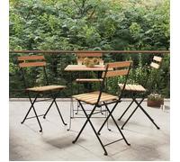 vidaXL Chaises de bistrot 4 pcs. Pliable bois massif teck et acier