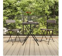 vidaXL Chaises de bistrot 2 pcs. Pliable Gris Poly rotin et acier