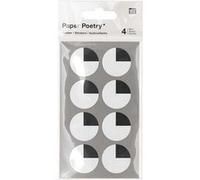 32 autocollants yeux ronds regard côté - 2,5 cm - Rico Design Blanc G
