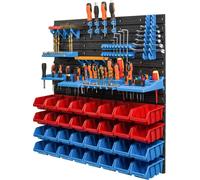 32 bacs gerbables Etagère murale plastique 77 x 78 cm Porte-outils atelier garage Système de stockage Bacs à bec Schütte