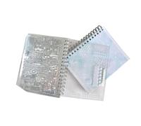 32 feuilles de tampons d ' autocollants transparents double face, reliure à double bobine, livre d ' autocollants pour, projets d ' artisanat, scrapbooking, cartes faites à la main, planificateur,