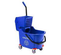 32 litres : Seau pour mops de nettoyage - Seau professionnel avec système de pressage latéral - Fabriqué en plastique PP robuste - Monté sur roulettes, idéal pour les hôtels et les bureaux - Couleur :