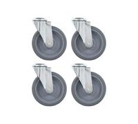 32 pcs Roulettes pivotantes à trou de boulon 125 mm