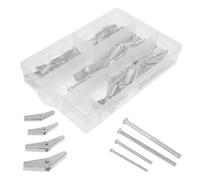 32 Pièces Chevilles à Bascule pour Plaques de Plâtre, Kit Assorti | Vis Assorties, Écrou et Quincaillerie de Fixation, pour Miroirs Lourds et Projets Professionnels, Argenté