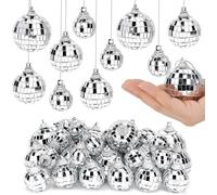 32 Pièces Mini Boules Miroir à Facettes, 4 Tailles Mixtes 2/3/4/5 cm, Mini Disco Ball Set, Décorations Lumineuses pour Fête et Bar