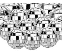 32 Pièces Petite Boule à Facette Kit, Argent Mini Boule Disco, Deco Disco Brillant Réutilisable, Miroir Disco Ball pour Décoration de Gâteaux, Fêtes, Bars et Décorations de Vacances