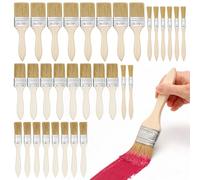 32 Pièces Pinceaux à Peinture 12/25/38/50mm Pinceaux Plats Mur Pinceau | Professionnel Large Spalter Pinceaux Plat avec Manche en Bois pour Murale Vernis Colles Bricolage Silicone Gesso Teintures