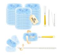32 Pièces pour Swiffer Plumeau Poussiere, Outil de Dépoussiérage pour Swiffer Duster, Recharge pour Duster pour Tige Téléscopique 360°, Plumeau à Poussière pour Enlever Les Poils d'animaux