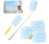 32 Pièces pour Swiffer Plumeau Poussiere Recharge Kit,3D 360° pour Swiffer Duster Nettoyage Recharge, avec Poignée Plumeau & Perche Télescopique, pour Cheveux, Poussière
