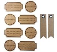 32 stickers kraft avec pointillés + 20 étiquettes kraft Fanion Multicolore G