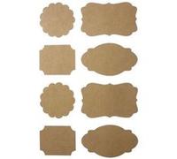 32 Stickers Etiquettes Vierges Kraft Ht.30