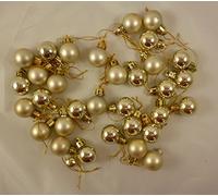 32 x 25mm Mini Boules de Noël - Or pâle - Arbre de Noël Décorations