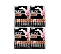 32 x Duracell AAA Simply (4 ampoules de 8 batteries) 32 piles mini stylet (LR03/MN2400)