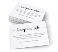 321Done Lot de 50 cartes de vœux pour lune de miel - Blanc, 8,9 x 12,7 cm - Petite taille - Pas de demande de cadeau de mariage, carte d'invitation, carte de clôture, sans cadeaux, s'il vous plaît,