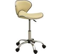 323677 vidaXL Salon Spa Stool Cream Faux Leather Crème G
