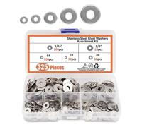 325 Pièces Jeu de Rondelles Plates en Acier Inoxydable Assorties | Boîte Argentée, Large Gamme de Tailles, Précision Soignée, Transport Facile, Conçu pour Durer