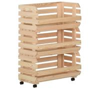Chariot à légumes 57x30x80 cm Bois de pin solide