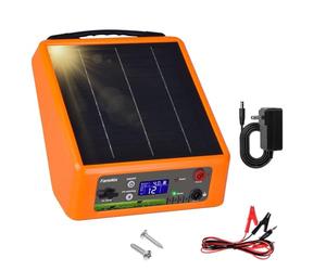 32KM Cloture Electrique Solaire, 2.0J / 12KV Réglable, Mode Jour & Nuit | Panneau Solaire 6W et Batterie 18Ah, IP55 Étanche pour Chevaux, Bovins, Moutons, Sangliers