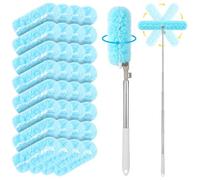 32pcs Microfibre Magnétique Plumeau Poussiere Duster Recharge Kit | Design à double tête compatible avec Swiffer Duster Nettoyage Recharge pour Swiffer 180cmTélescopique pour Nettoyer Poussière