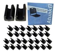 32pcs Patin Pied Chaise Tube Embout Tampon Capuchon Bouchon Protection Plancher Meuble Forme U en Plastique Chaise Casquettes,Chaise Jambe Caps Tube Pince (12mm,Schwarz)