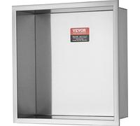 33,02 x 33,02 cm Niche de douche sans carrelage Acier inoxydable 304, niche encastrée dans le mur Étagères doubles encastrées, niche moderne étanche et résistante à la rouille pour le rangement du sav