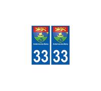 33 Andernos-les-Bains blason ville sticker autocollant plaque - Angles : droits