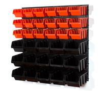 33 bacs gerbables avec étagère murale 80 x 80 cm | étagère murale de stockage