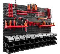 33 bacs gerbables étagère murale plastique couvercle 115 x 78 cm porte-outils atelier garage système de stockage bacs à bec verseur