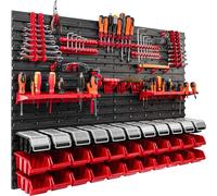 33 bacs gerbables étagère murale plastique couvercle 115 x 78 cm porte-outils atelier garage système de stockage bacs à bec verseur