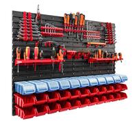 33 bacs gerbables étagère murale plastique couvercle 115 x 78 cm porte-outils atelier garage système de stockage bacs à bec verseur