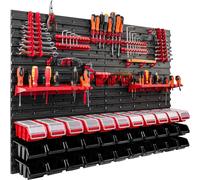 33 bacs gerbables étagère murale plastique couvercle 115 x 78 cm porte-outils atelier garage système de stockage bacs à bec verseur